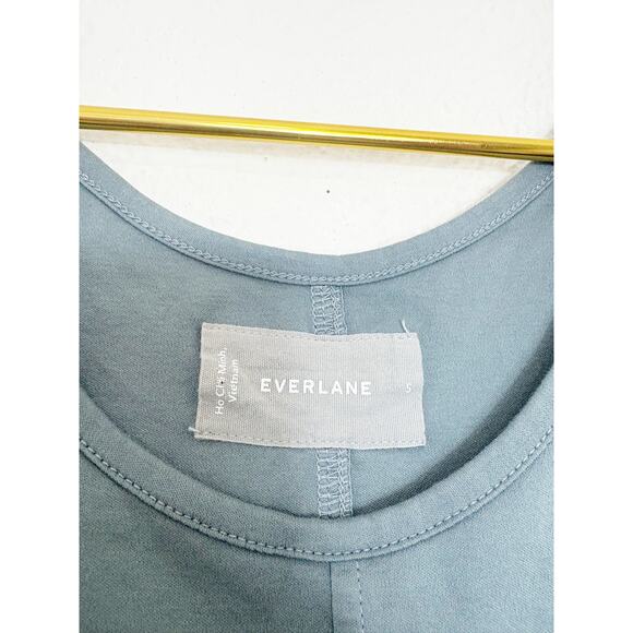 Everlane The Luxe Cotton Tank Jumpsuit w/ Pockets Small Blue Lagenlook #T1012 - Picture 5 of 13
